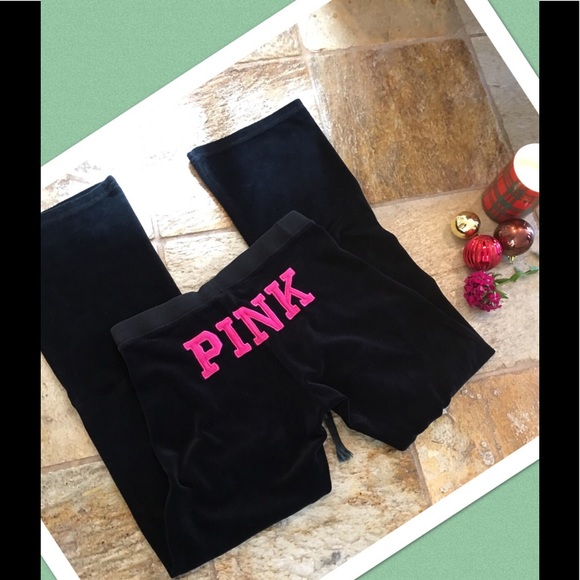 PINK Victoria's Secret Pants - 🌹PINK VS VELVET BLACK PANTS🌹